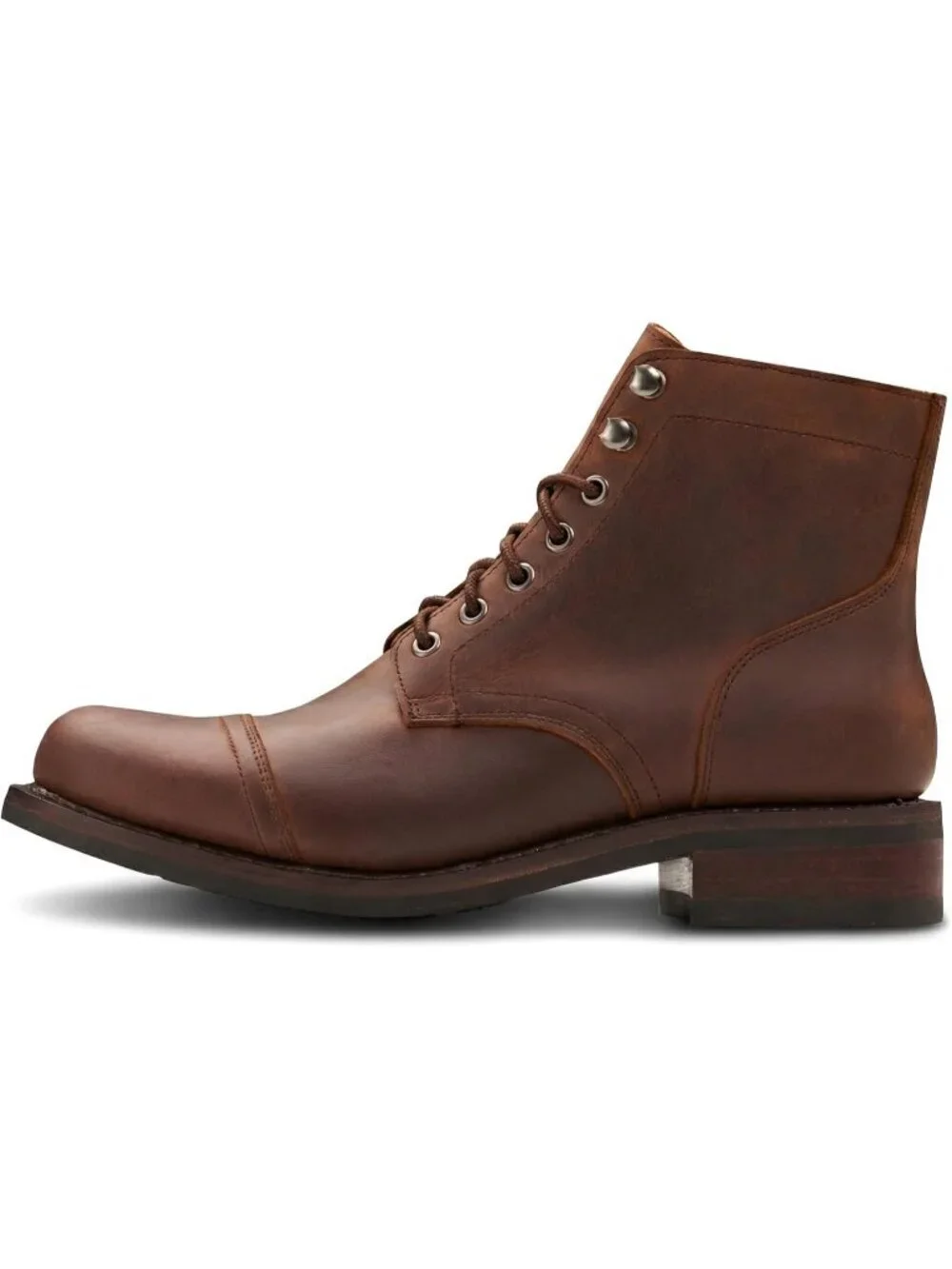 Men's Dark Brown Casual Leather Dress Lace Up Ankle Boots Slip on Chukka Boots